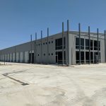 Front view of a completed RV storage facility entrance